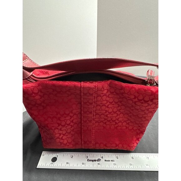 Coach Soho Signature Red Mini Tote Bag With Zipper & Detachable Tag - Picture 2 of 10